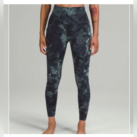 Lululemon align pant 25” with pockets, diamond dye silver blue tidewater - Picture 1 of 6